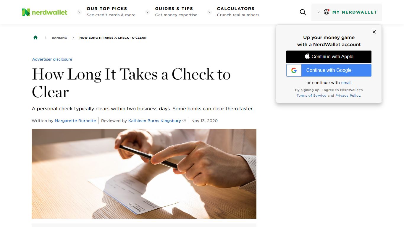 How Long it Takes a Check to Clear - NerdWallet